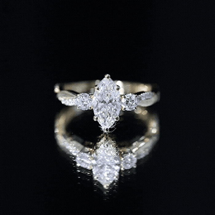 Brilliant Cut Marquise Lab Grown Diamond Engagement Ring