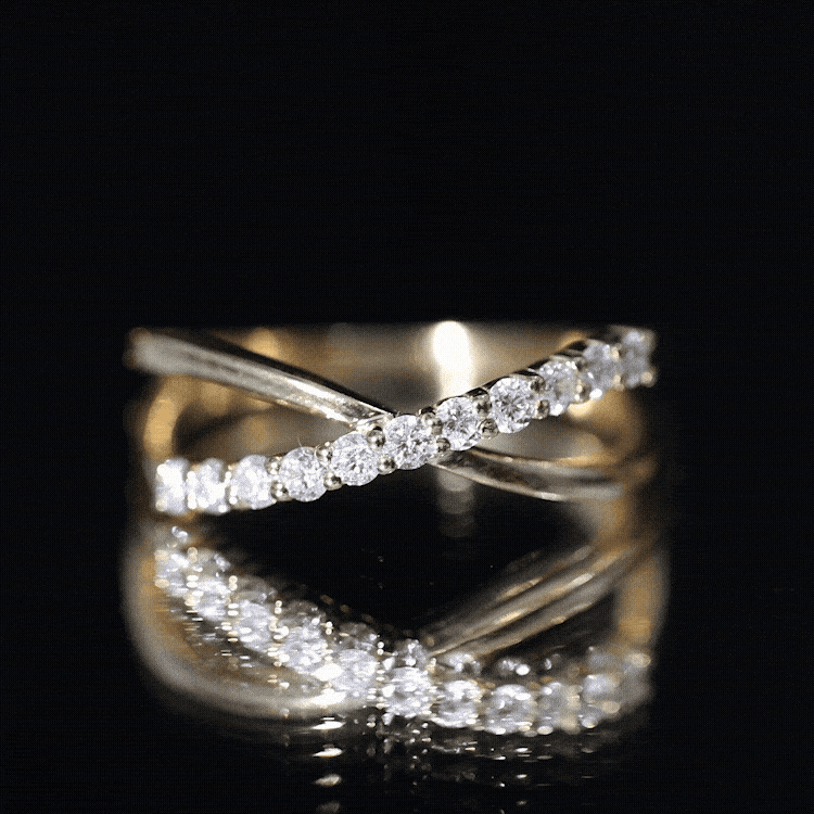 Natural Diamond Crossover Promise Ring