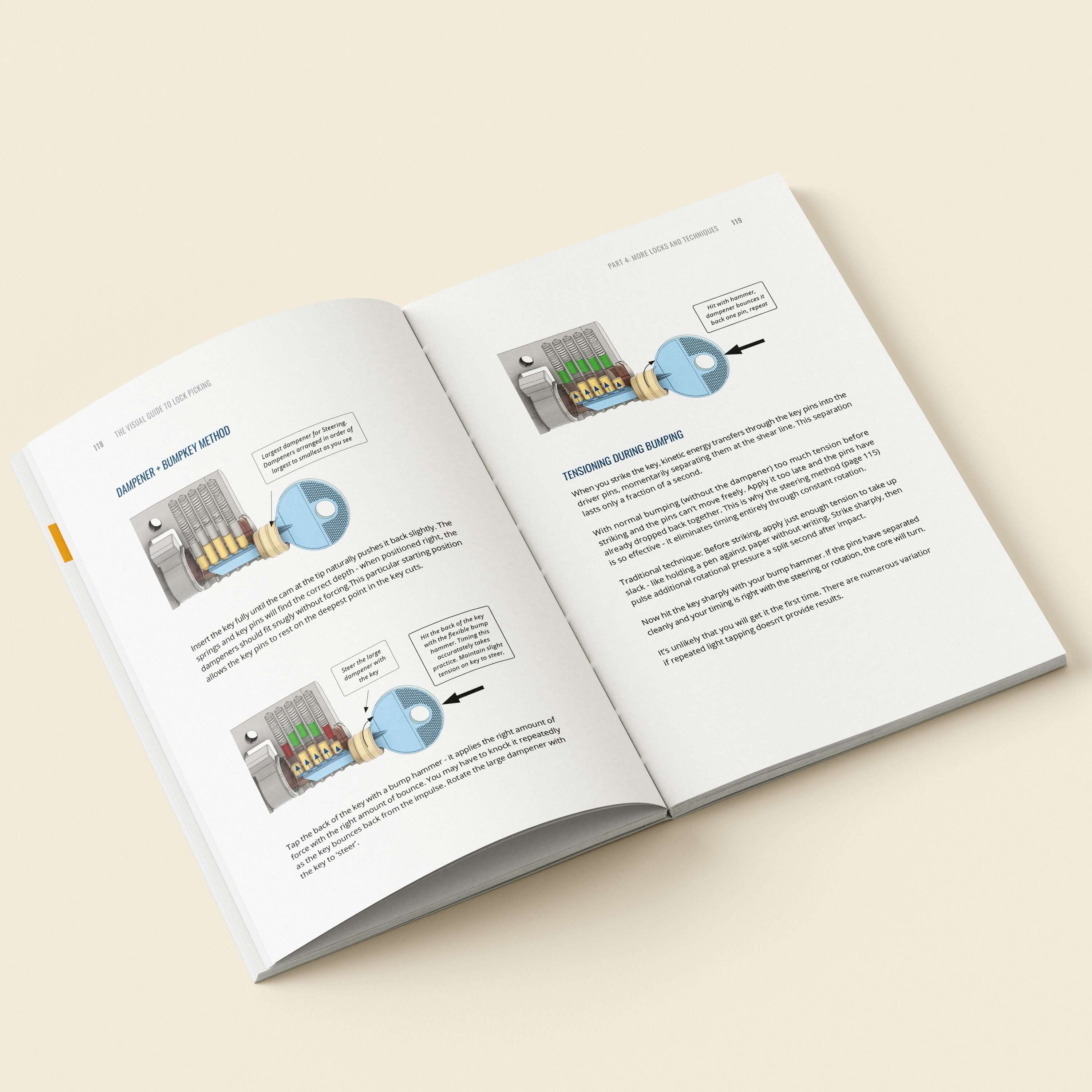 Lock Picking Book - Beginners Visual Guide, 190 Color Illustrations